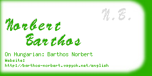 norbert barthos business card